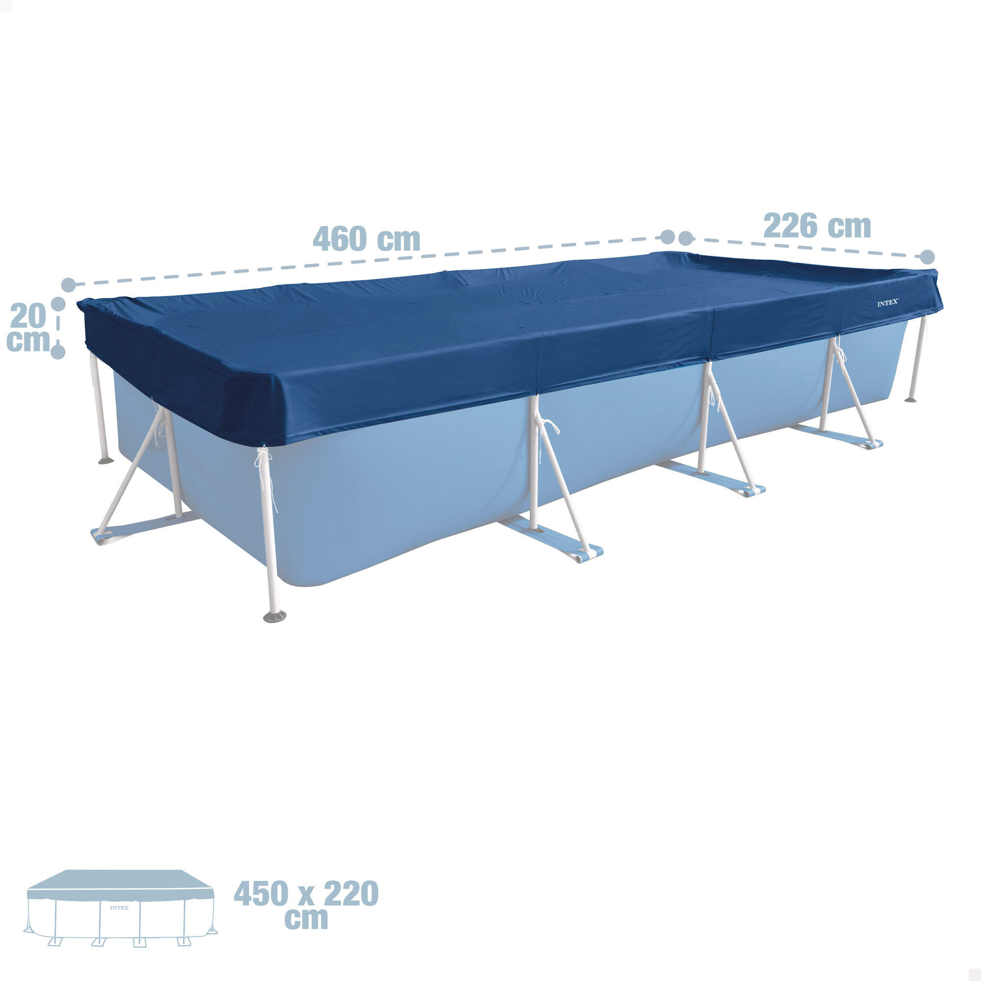 Cobertura retangular para piscina INTEX 4,60x2,26 m para uso durante todo o ano 4/7