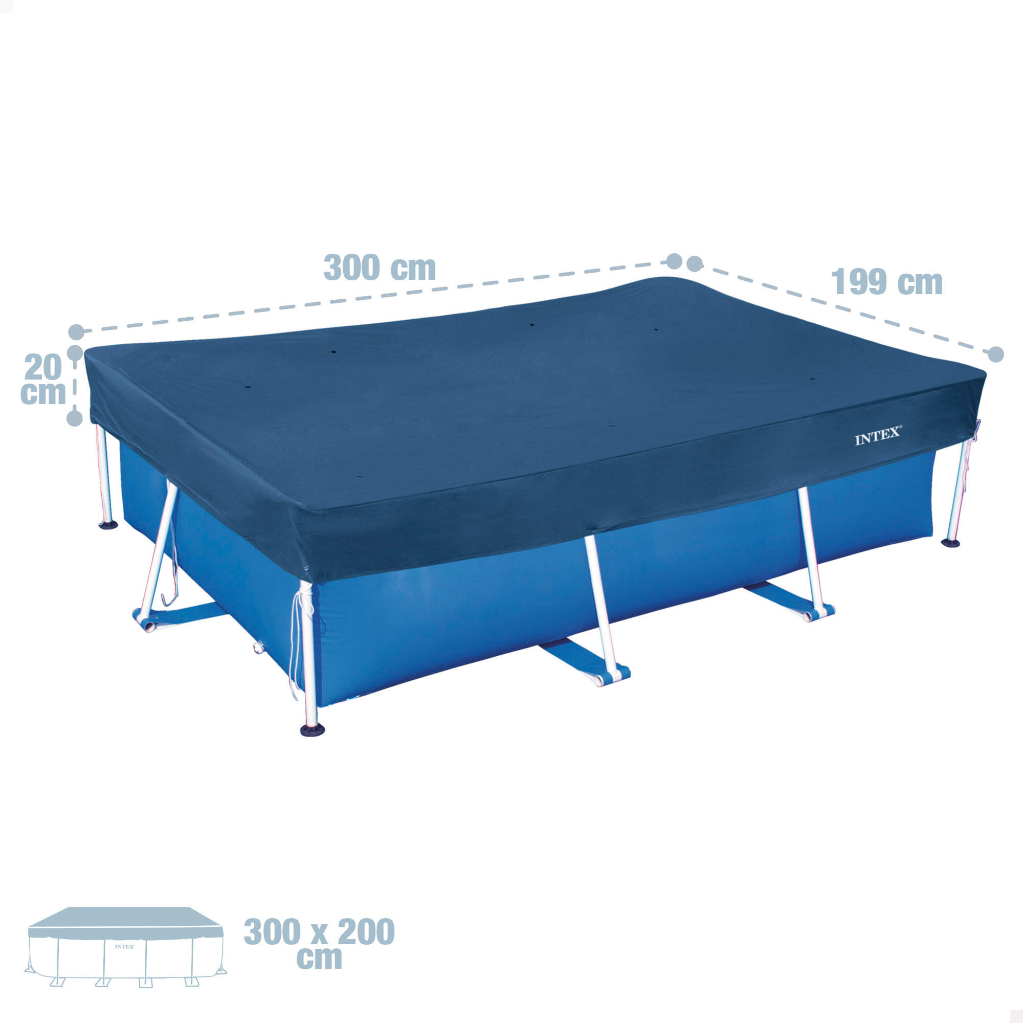 Cobertor piscina rectangular INTEX 3x1,99 m para todo el año 4/7