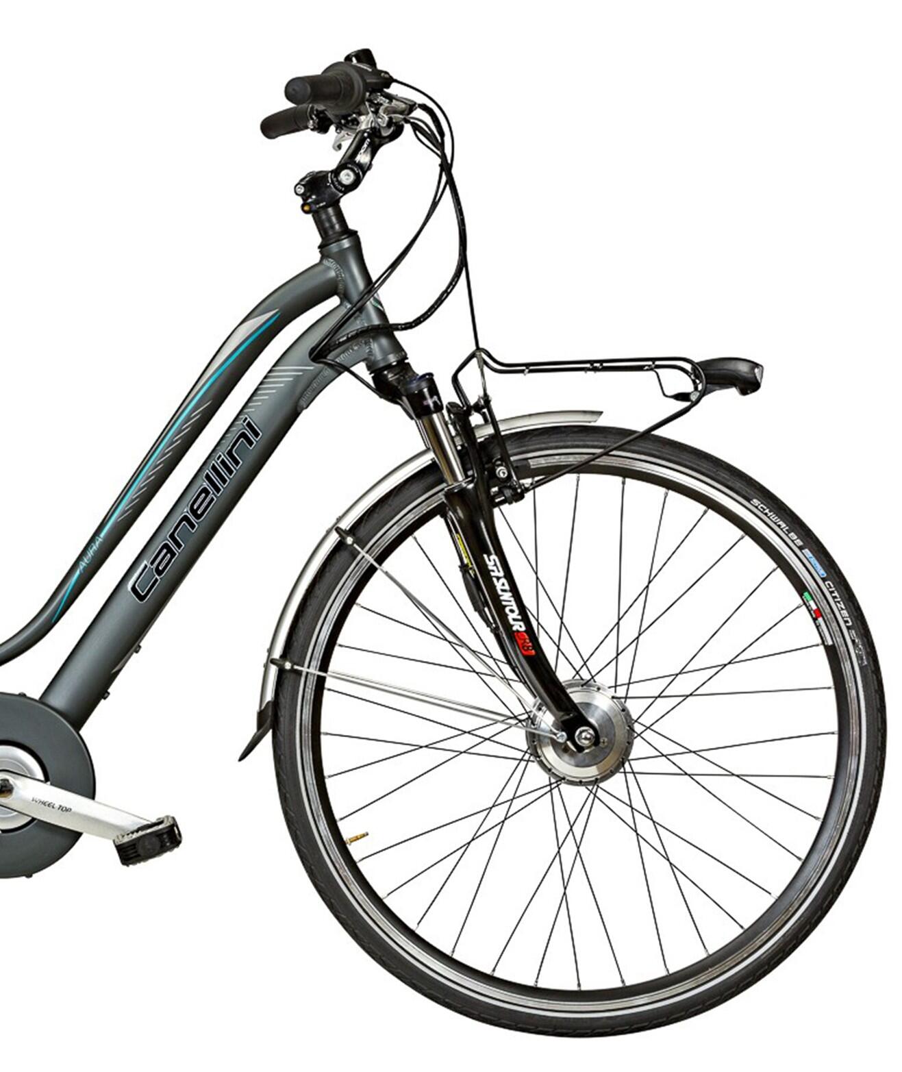 Elektrische damesstadsfiets Canellini AURA 28" -  Grijs/Blauw 3/3