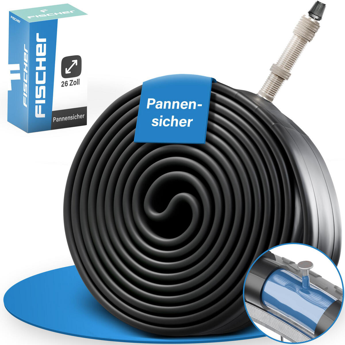 FISCHER Fahrradschlauch pannensicher 26 mittel DV 6/7