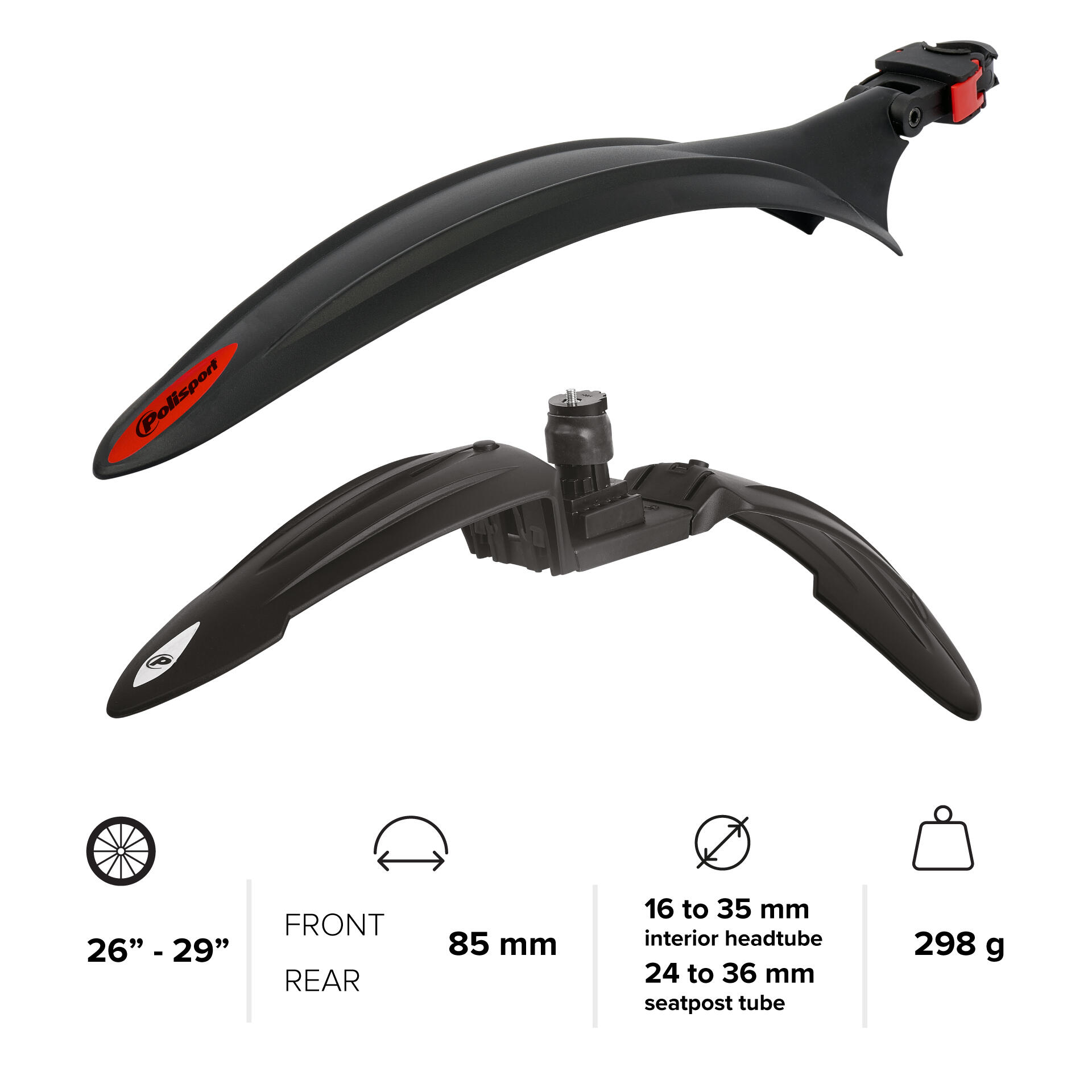 CROSS COUNTRY EVO Kit de guardabarros para MTB Deportivo/Recreativo 26"-29" 5/6