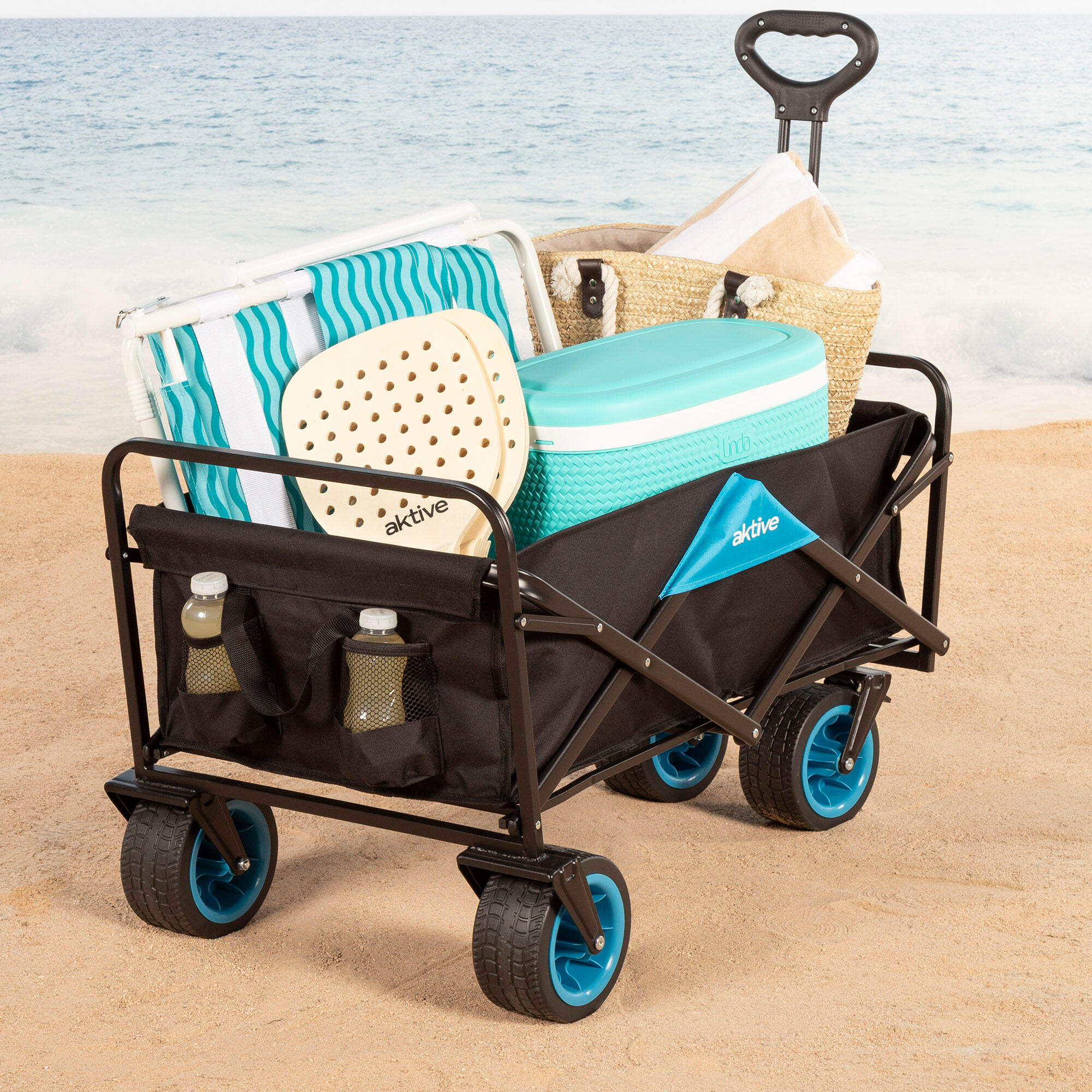 Aktive Carrinho de praia preto 3/7
