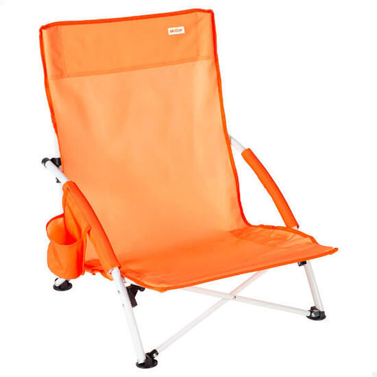 Confezione da 2 sedie da spiaggia basse fisse 50x49x66 cm arancioni