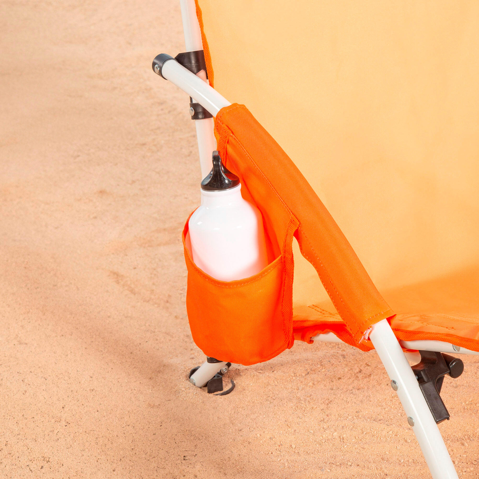 Aktive Beach Sedia da spiaggia pieghevole, tasca laterale arancione 50x49x66 cm 6/7