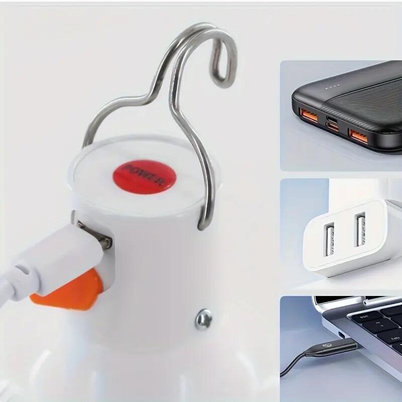 Zelt und Campingleuchte mit Akku LED Lampe mit Haken 3 Licht Modi 5/5