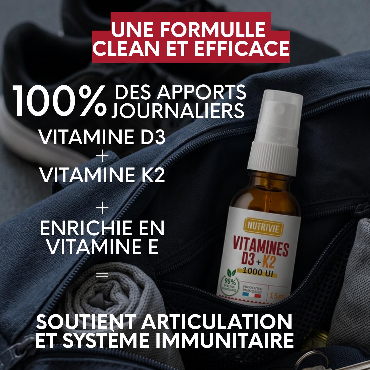Spray Vitamine D3 K2 Immunité Performance Sportive Format Pratique 3/5