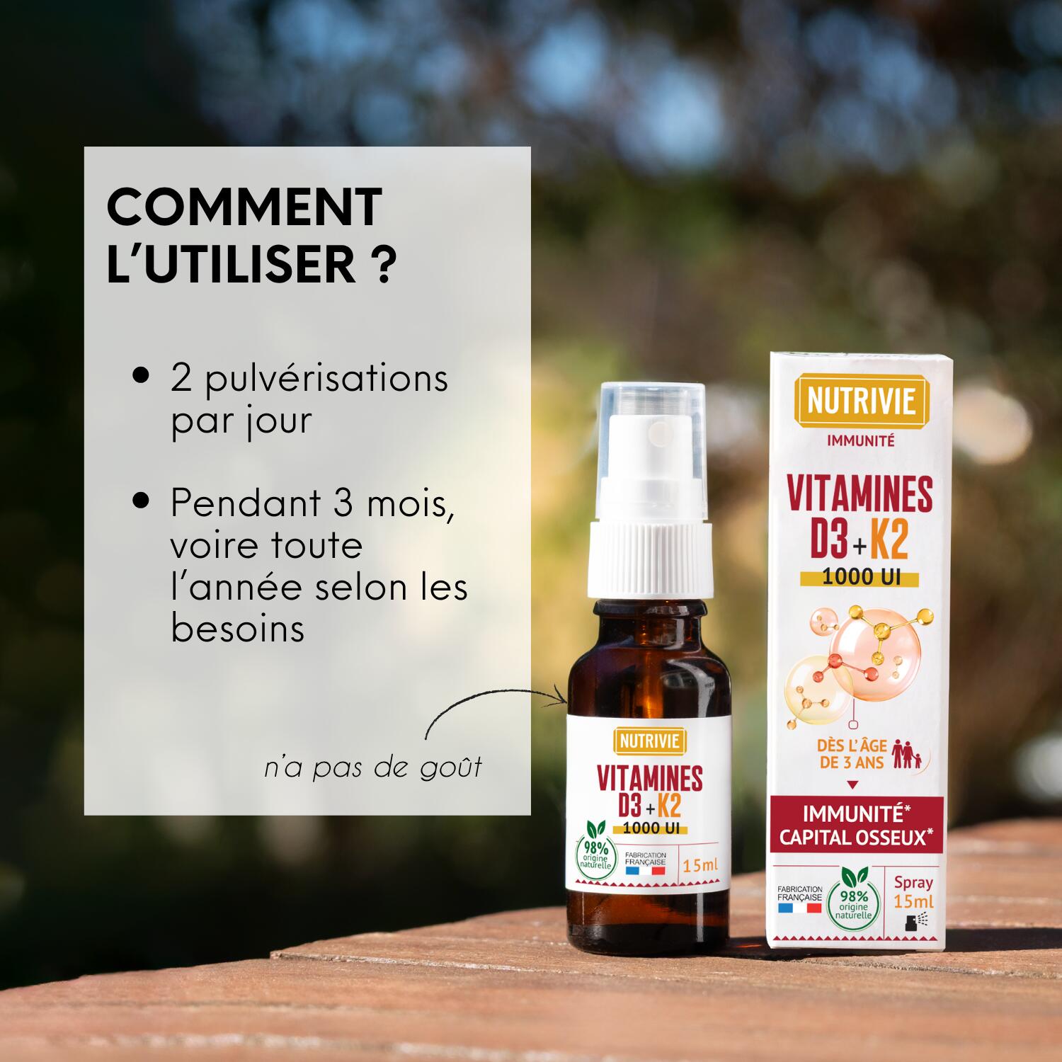 Spray Vitamine D3 K2 Immunité Performance Sportive Format Pratique 4/5