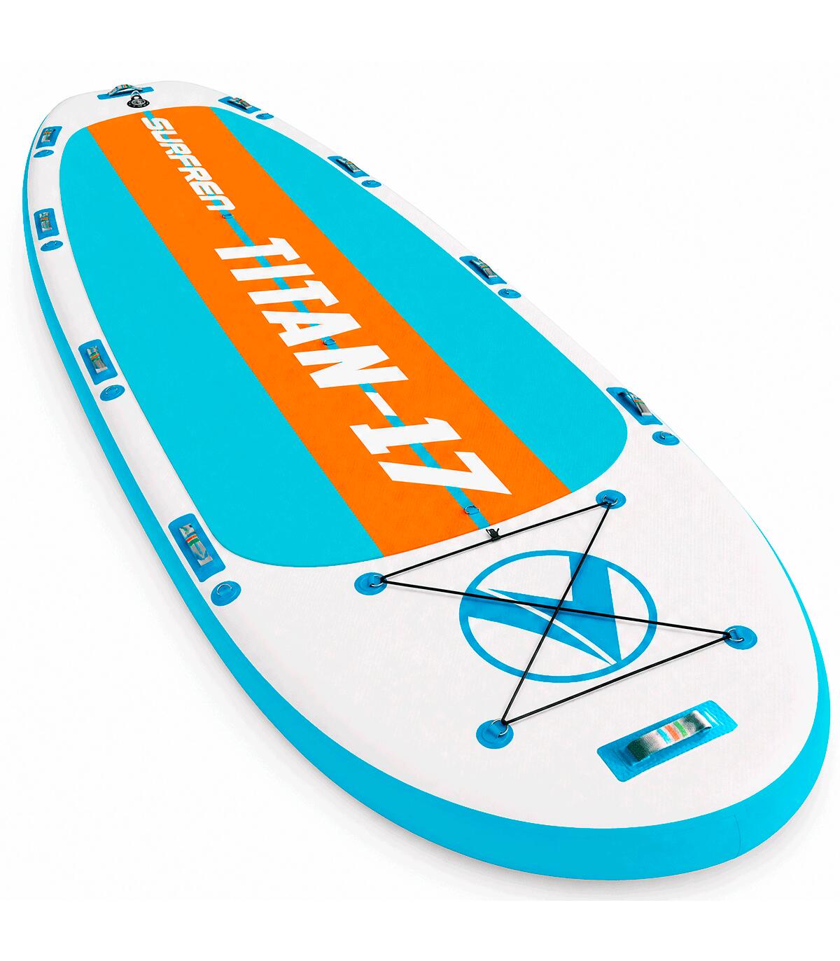 Big SUP Board aufblasbar Titan 17 – XXL Stand Up Paddle 4-10 Personen 4/7