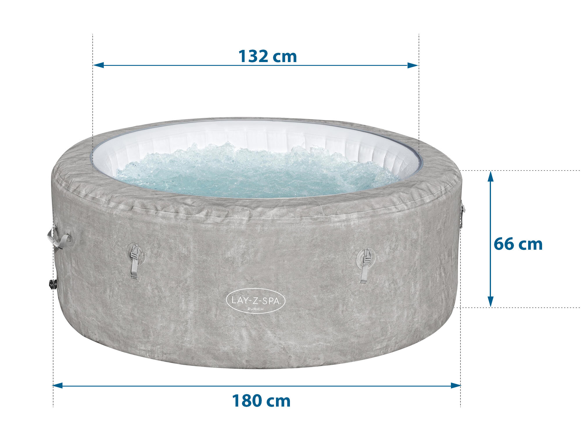 Bestway Spa gonflable rond Lay-Z-Spa Zurich AirJet 2-4 personnes 4/7