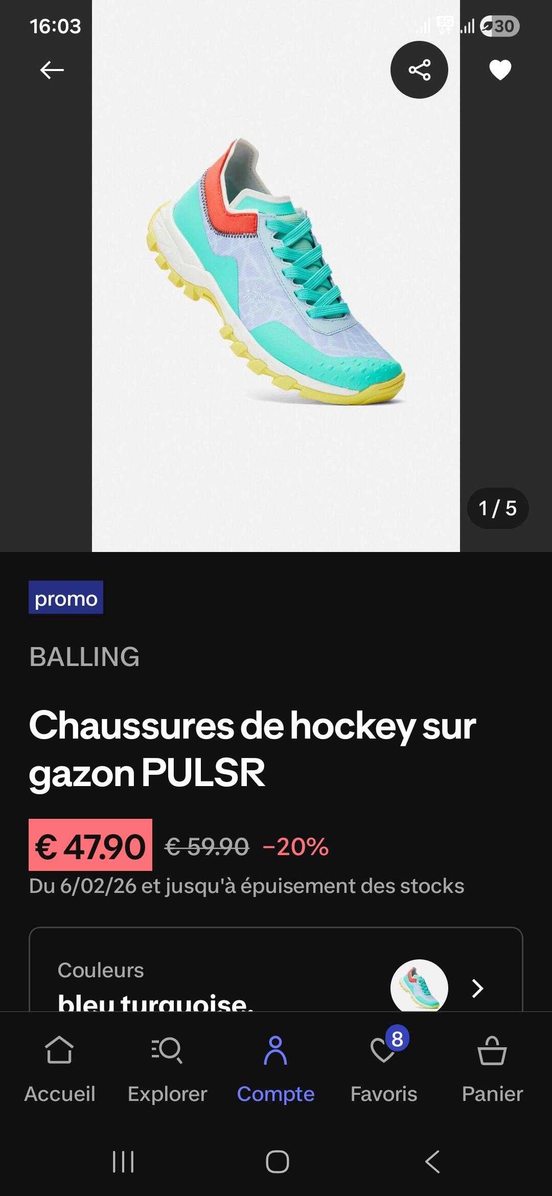Entre Particuliers - Chaussures de hockey sur gazon 6/6