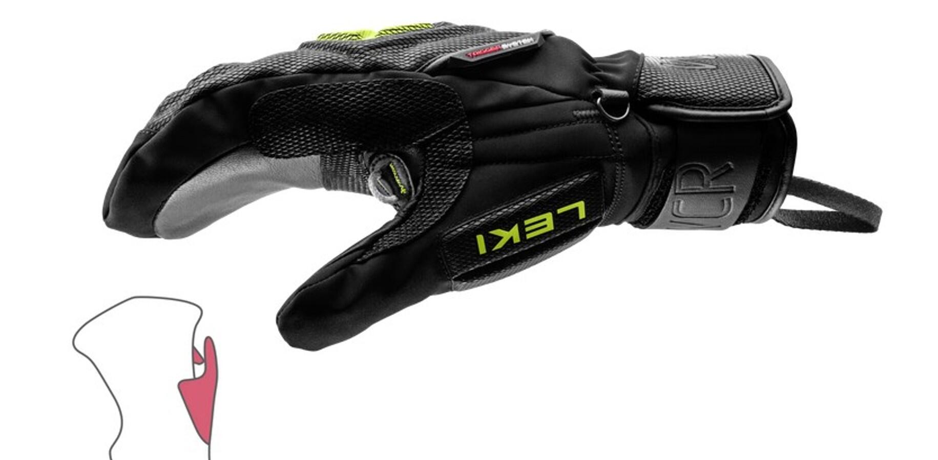 LEKI Leki Handschuh WCR C-Tech 3D Mitten black-ice lemon 3/3