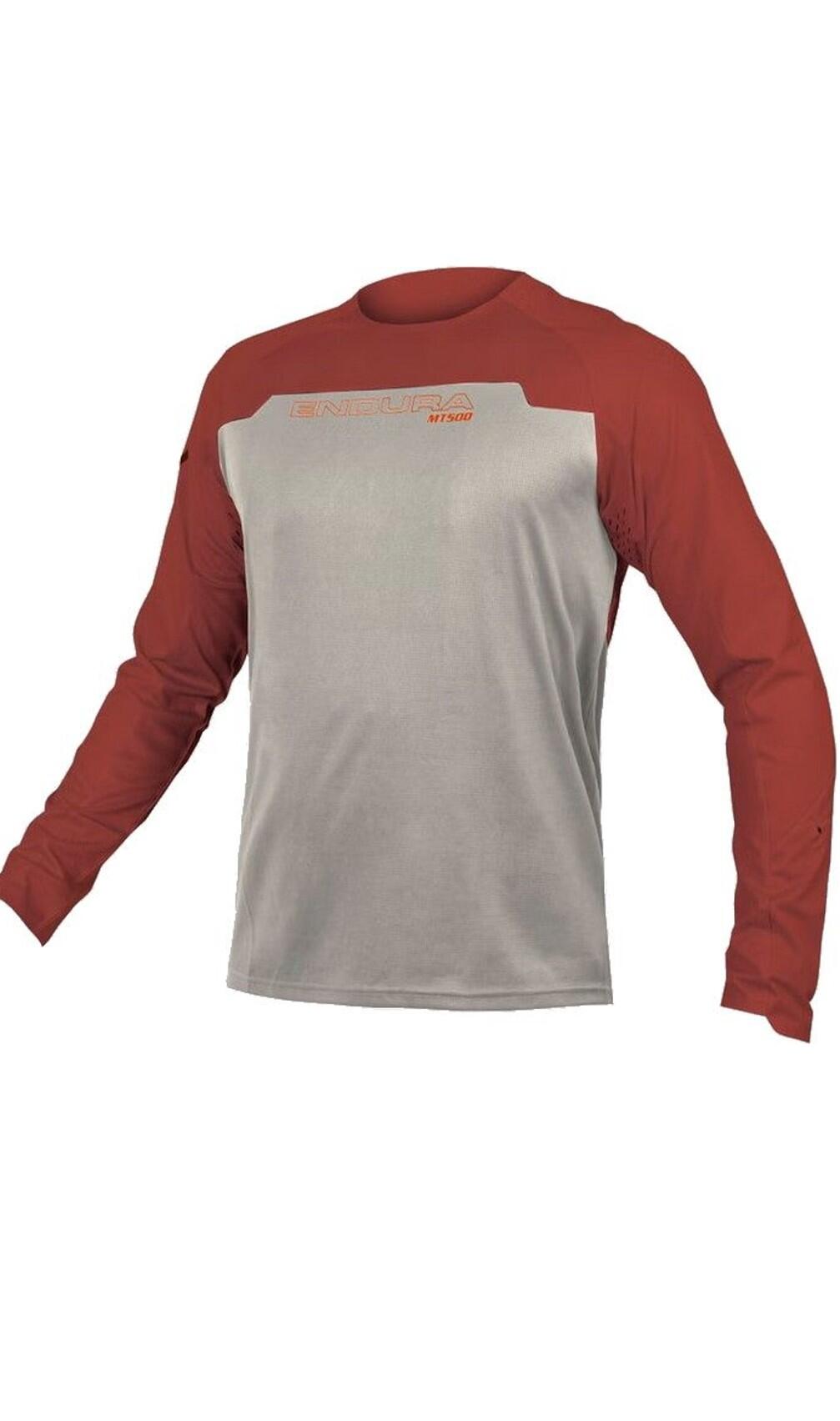 Maglia a maniche lunghe Endura MT500 Burner Uomo Grigio/Rosso 3/4
