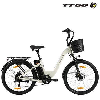 Elektrische hybride fiets c2pro woon-werkverkeer lange afstand zilver