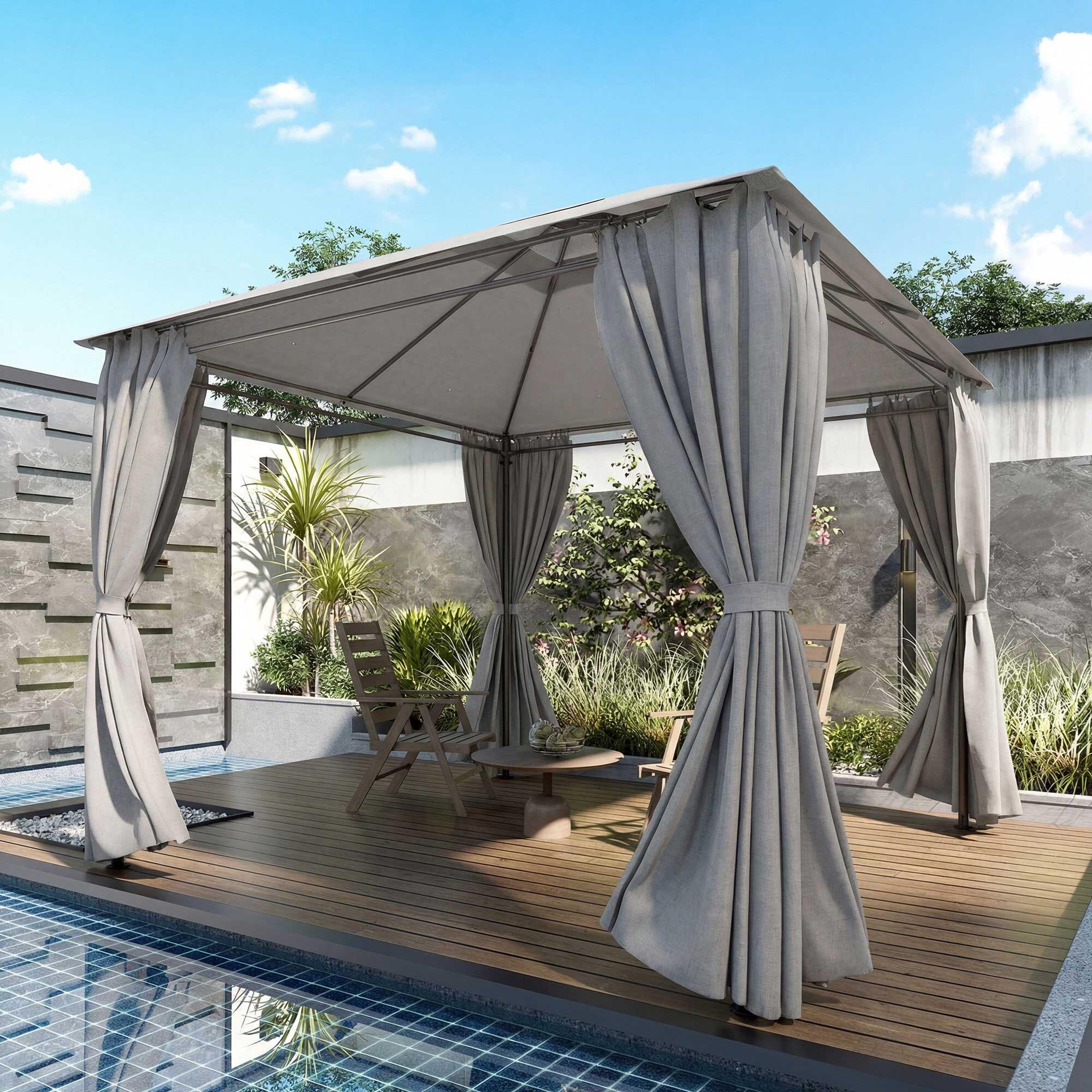 Laterales para Carpa Outsunny 300x198 cm Gris claro 2/5
