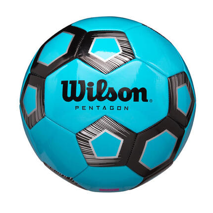 Ballon de football Wilson Pentagon, taille 5, bleu roi/noir