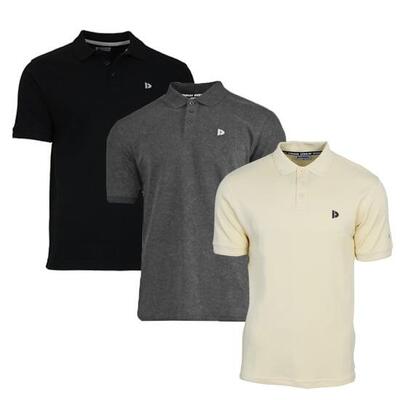 3-pack donnay heren polo pique shirt noah van 100% katoen