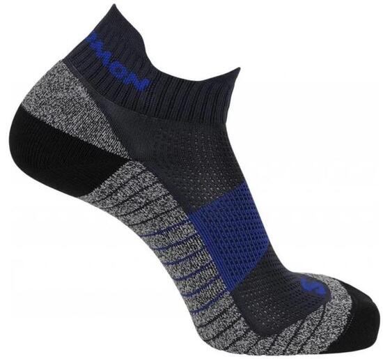 Chaussettes Salomon Aero Ankle unisexe, paire, carbon/bleu/gris
