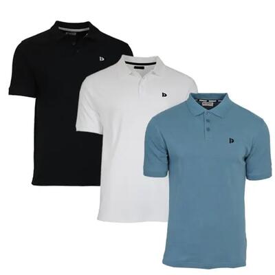 3-pack donnay heren polo pique shirt noah van 100% katoen