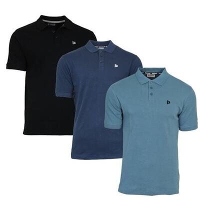 3-pack donnay heren polo pique shirt noah van 100% katoen