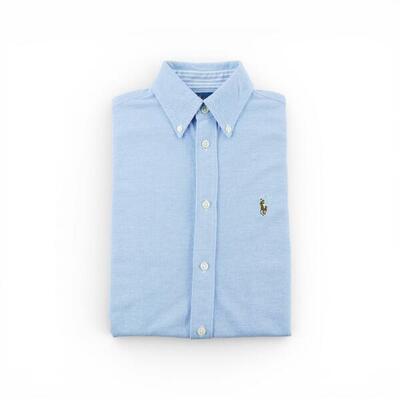 Tweedehands - polo ralph lauren dames klassieke blouse blauw - als nieuw