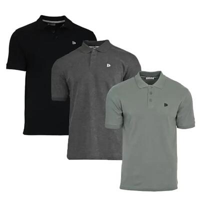 3-pack donnay heren polo pique shirt noah van 100% katoen