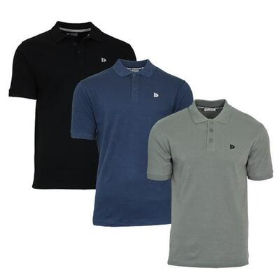 3-pack donnay heren polo pique shirt noah van 100% katoen