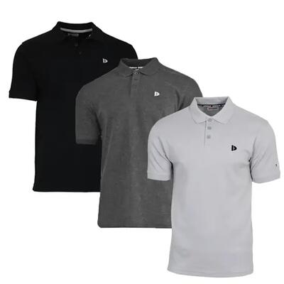 3-pack donnay heren polo pique shirt noah van 100% katoen