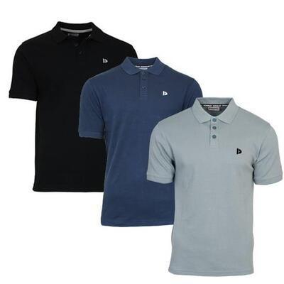 3-pack donnay heren polo pique shirt noah van 100% katoen
