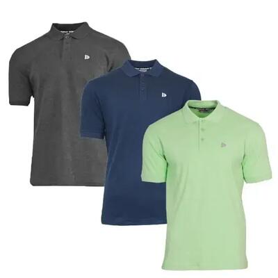 3-pack donnay heren polo pique shirt noah van 100% katoen