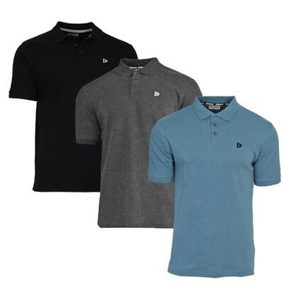 3-pack donnay heren polo pique shirt noah van 100% katoen