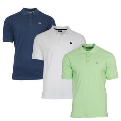 3-pack donnay heren polo pique shirt noah van 100% katoen