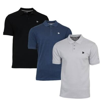 3-pack donnay heren polo pique shirt noah van 100% katoen