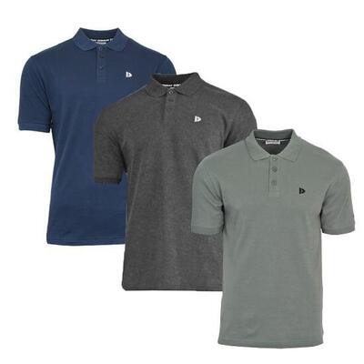 3-pack donnay heren polo pique shirt noah van 100% katoen