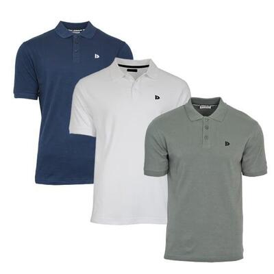 3-pack donnay heren polo pique shirt noah van 100% katoen