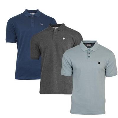 3-pack donnay heren polo pique shirt noah van 100% katoen