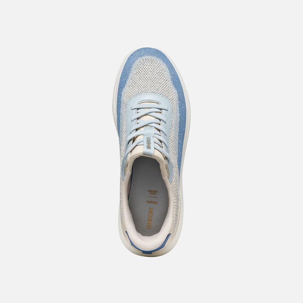 Baskets Femme D SPHERICA PLUS Blanc Cassé/Bleu Ciel Clair 6/7