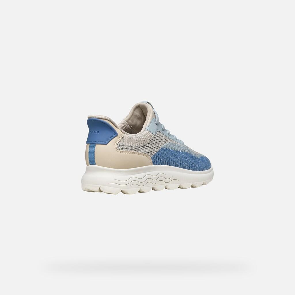 Baskets Femme D SPHERICA PLUS Blanc Cassé/Bleu Ciel Clair 5/7