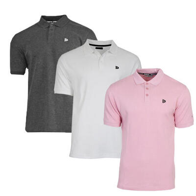 3-pack donnay heren polo pique shirt noah van 100% katoen
