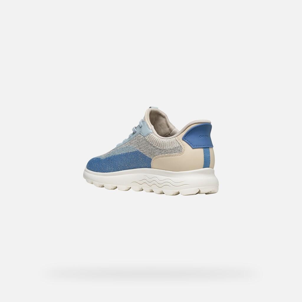 Baskets Femme D SPHERICA PLUS Blanc Cassé/Bleu Ciel Clair 4/7