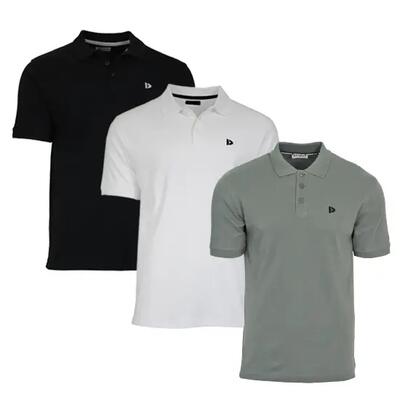 3-pack donnay heren polo pique shirt noah van 100% katoen