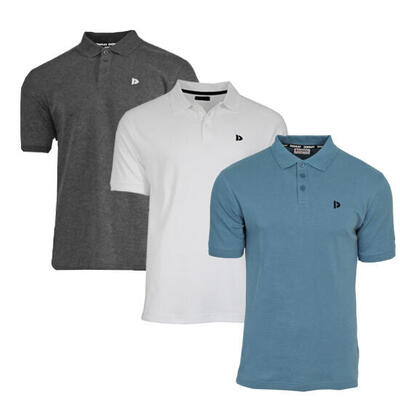 3-pack donnay heren polo pique shirt noah van 100% katoen
