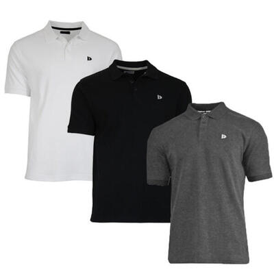 3-pack donnay heren polo pique shirt noah van 100% katoen