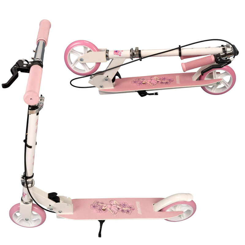 Trotineta Pliabila Ballerina, frana mana, inaltime ajustabila, roti 140 mm, roz