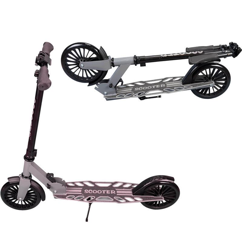 Trotineta Grand Prix, inaltime ajustabila,platforma perforata,roti 200 mm, negru