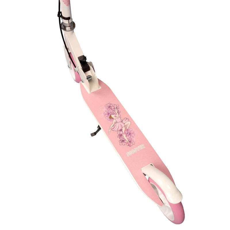 Trotineta Pliabila Ballerina, frana mana, inaltime ajustabila, roti 140 mm, roz
