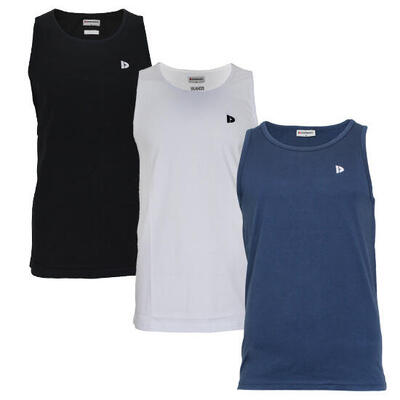 3-pack donnay heren 100% katoenen mouwloos t-shirt /singlet james.