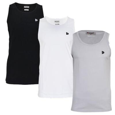 3-pack donnay heren 100% katoenen mouwloos t-shirt /singlet james.