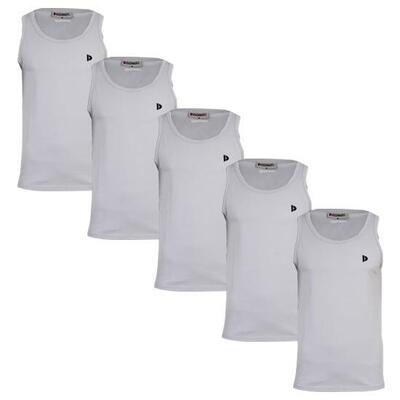 5-pack donnay heren 100% katoenen mouwloos t-shirt /singlet james.