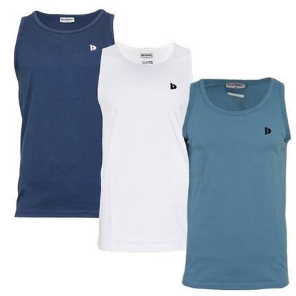 Lot de 3 débardeurs Donnay pour homme, 100% coton / Débardeur James.