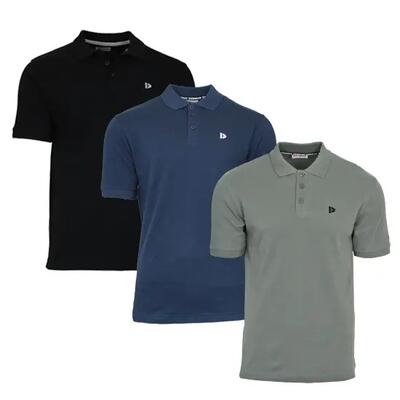 3-pack donnay heren polo pique shirt noah van 100% katoen